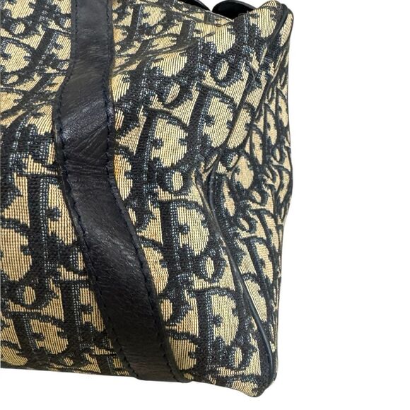 Christian Dior Navy & Cream Oblique Diorissimo Vintage Trotter Boston Bag Auth - Picture 9 of 13